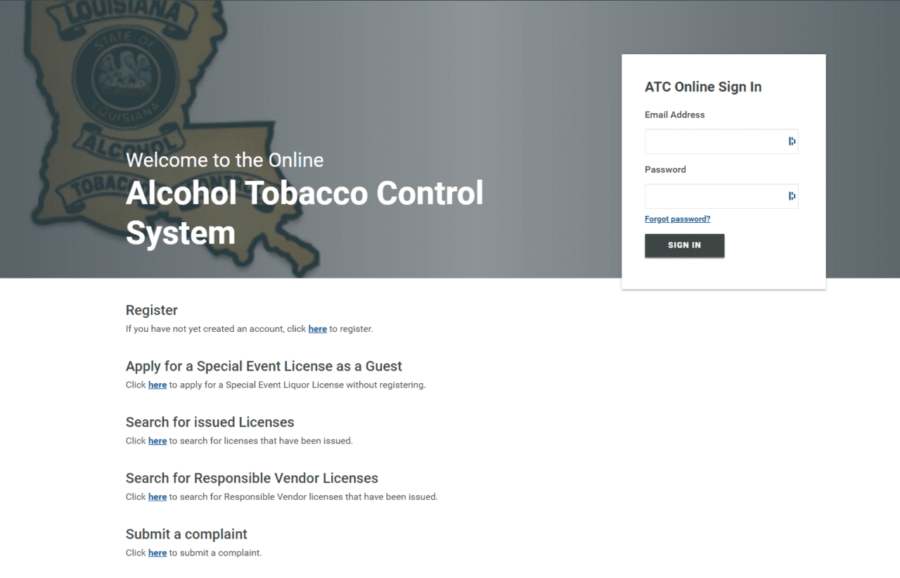 Louisiana Bar Card Lookup Responsible Vendor Louisiana ATC site